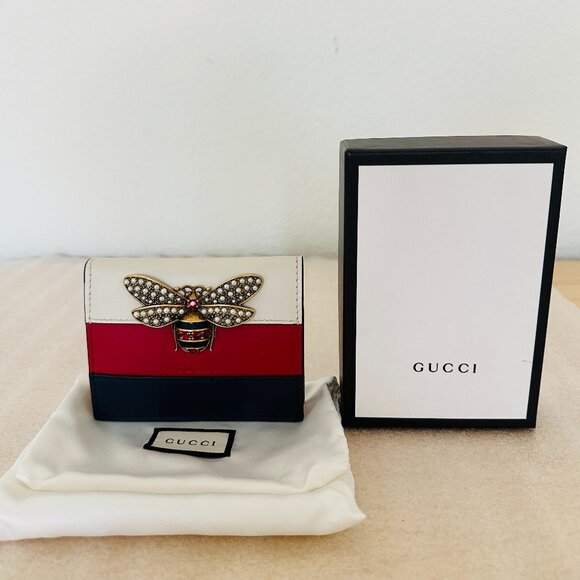 💯 Authentic Discontinued 🐝 GUCCI 🐝 Calfskin Queen Margaret Card Case Wallet - Picture 4 of 14